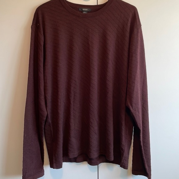 Alfani Mens sweater long sleeve lightweight burgundy size XL - Picture 1 of 6